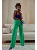 Pantaloni lati de dama cu sita, verde 50080 - Magazin online - Boutique